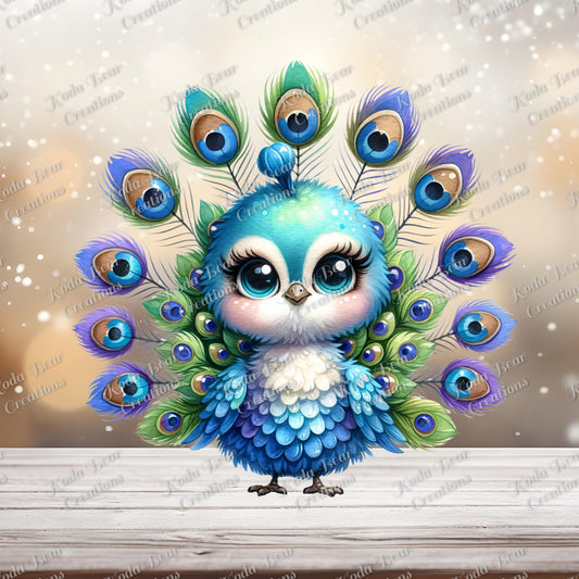 Chibi Peacock UV DTF Decal