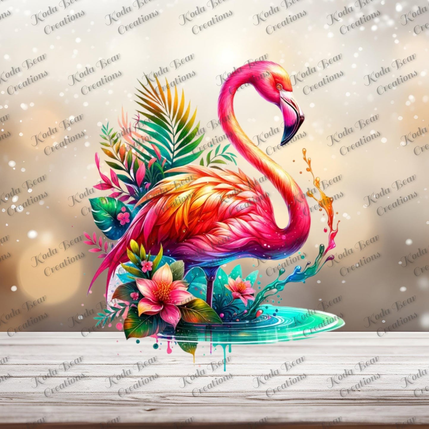 Flamingo 2 UV DTF Decal