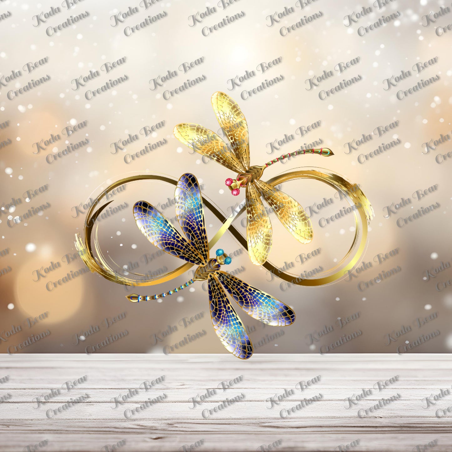 Infinity Dragonflies UV DTF Decal