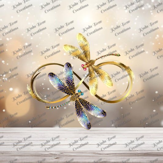 Infinity Dragonflies UV DTF Decal