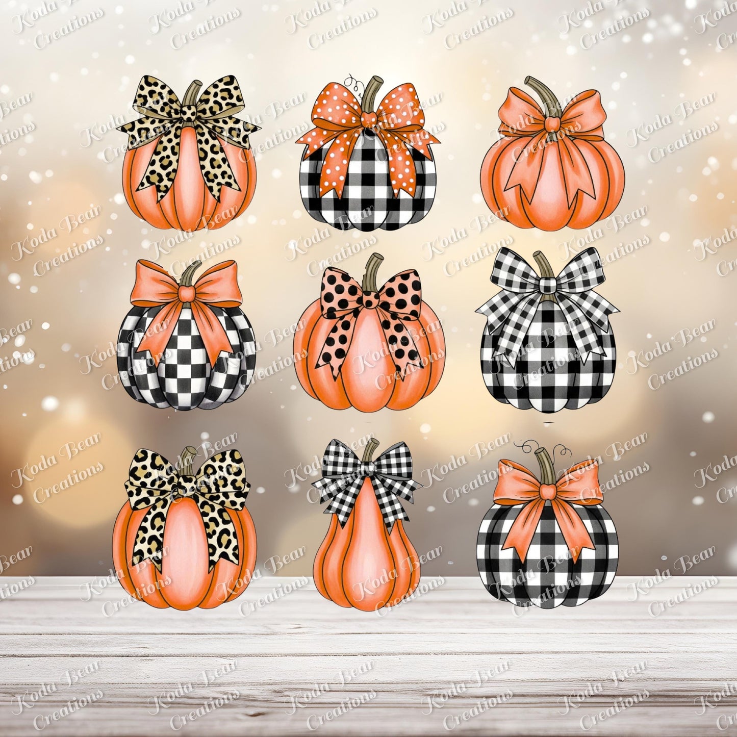 Fall Pumpkins Element Sheet UV DTF Decals