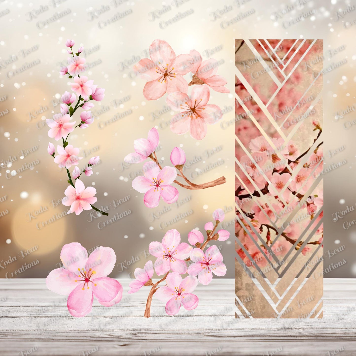 Cherry Blossom Element Sheet UV DTF Decals