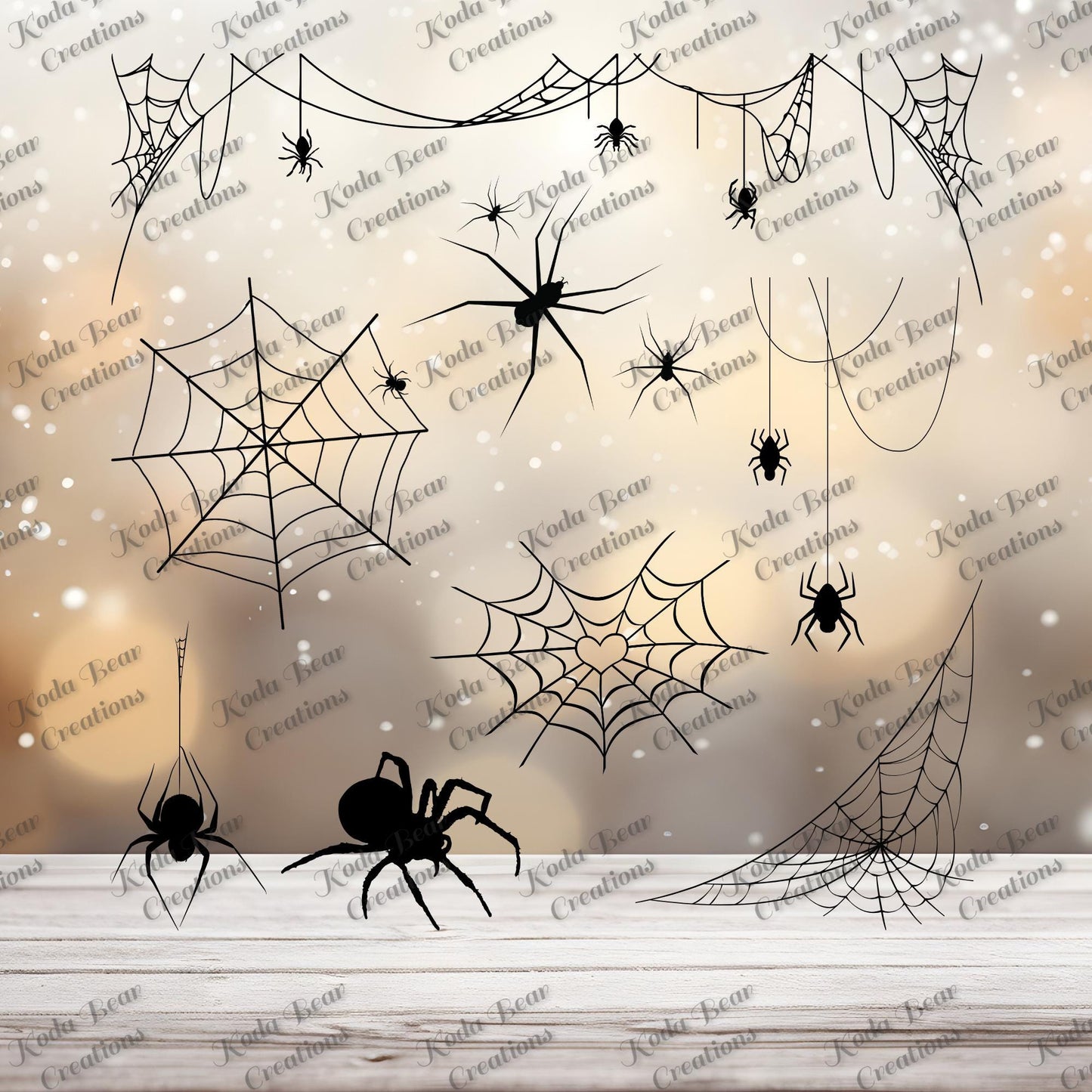 Spider Big Element Sheet UV DTF Decals