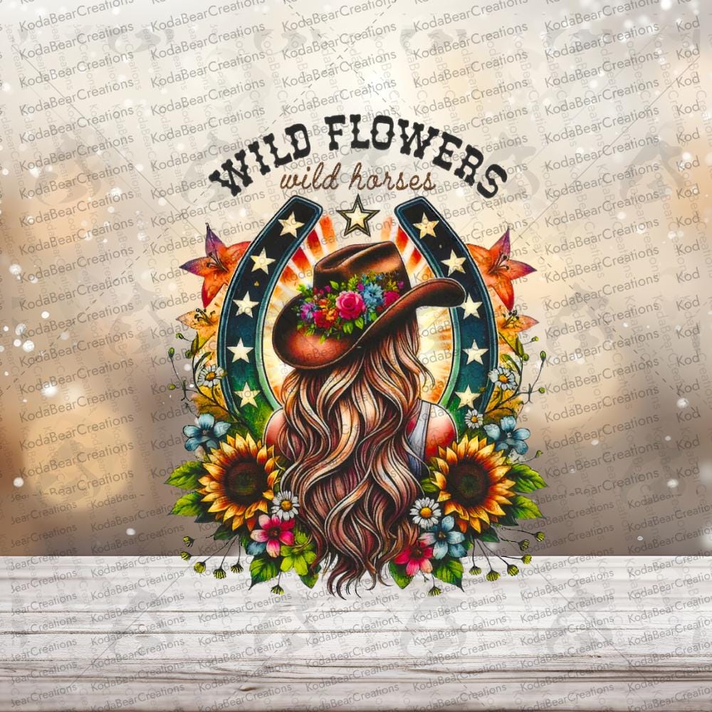 Wildflowers/Horses UV DTF Decal-D119