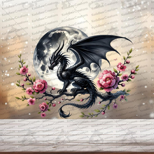Cherry Blossom Dragon UV DTF Decal-D075