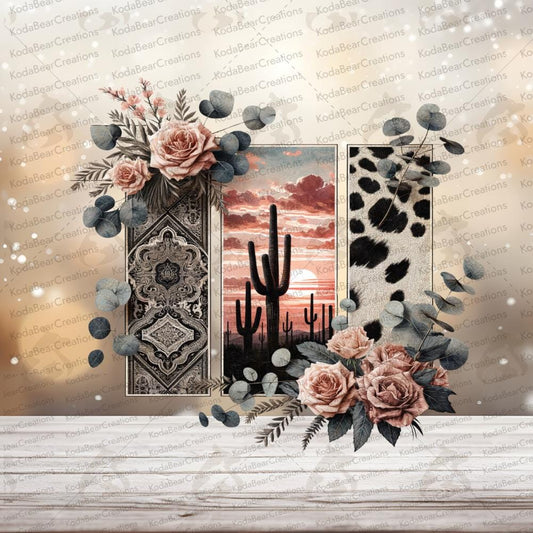 Western Scene Brushstrokes UV DTF Decal-D046