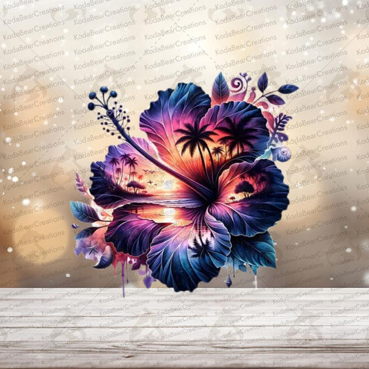 Hibiscus Beach Exposure 2 UV DTF Decal-D069
