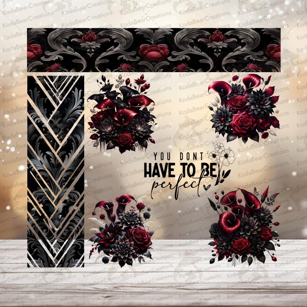 Floral UV DTF Decal Sheet (9.3x9.3 inches)