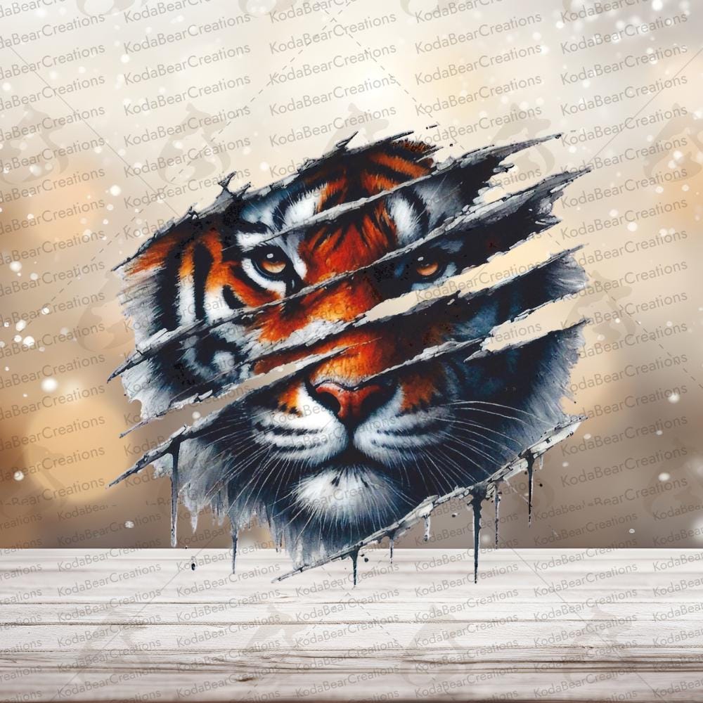 Tiger Slash UV DTF Decal-D120