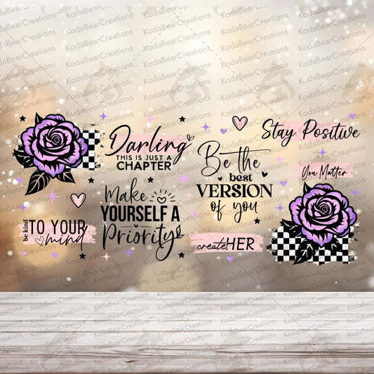 Positive Affirmations 16oz wrap UV DTF Decal-W013