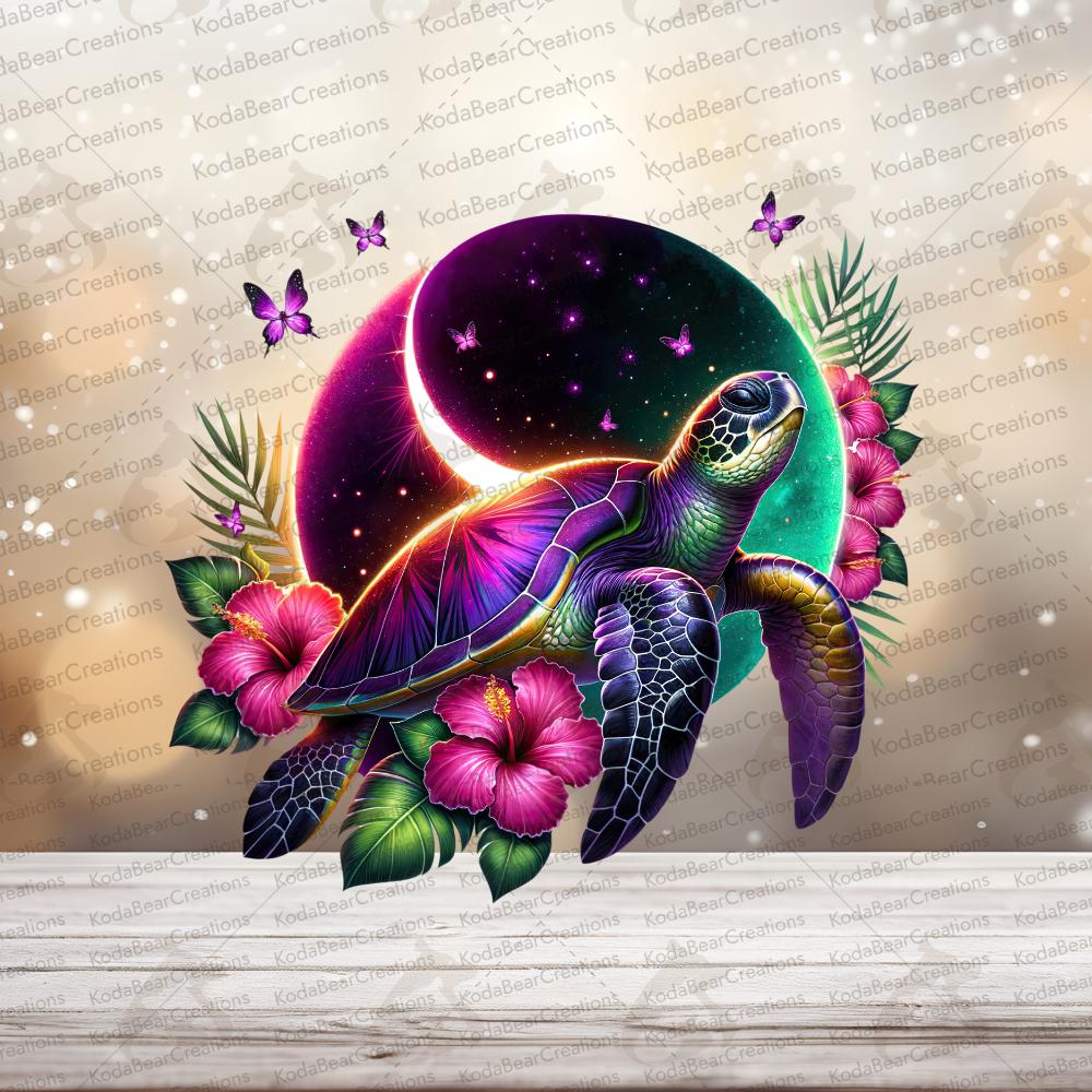 Turtle & Moon UV DTF Decal-D126