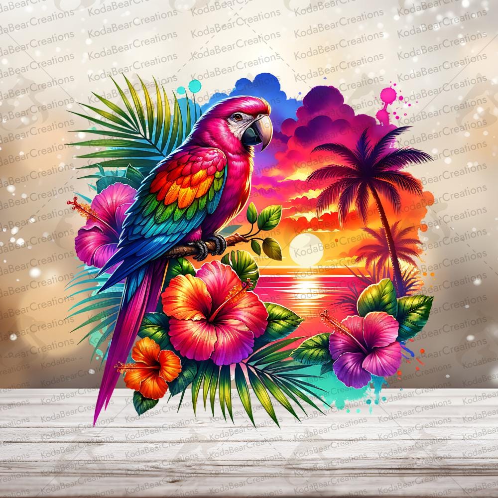 Tropical Parrot UV DTF Decal-D251