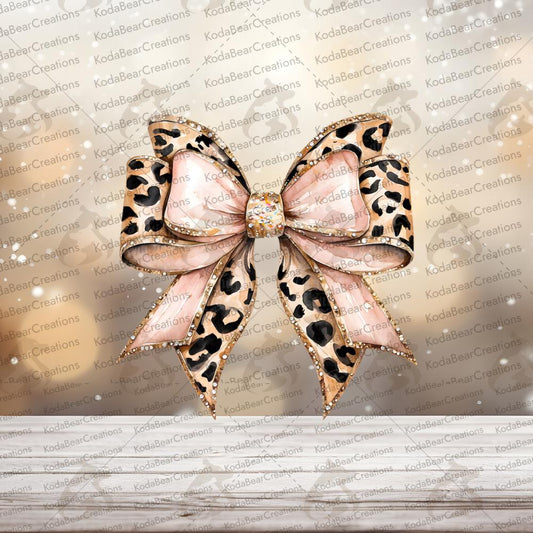 Cheetah Print Bow UV DTF Decal-D255