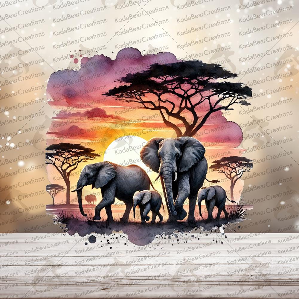 Elephants UV DTF Decal-D257