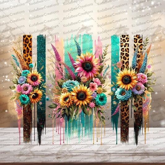 Floral Brushstrokes UV DTF Decal-D290
